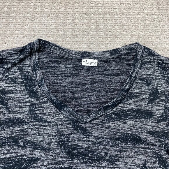 Thyme Maternity Long Sleeve Shirt Women Size Extra Large XL Gray Baby Bump - Picture 2 of 8